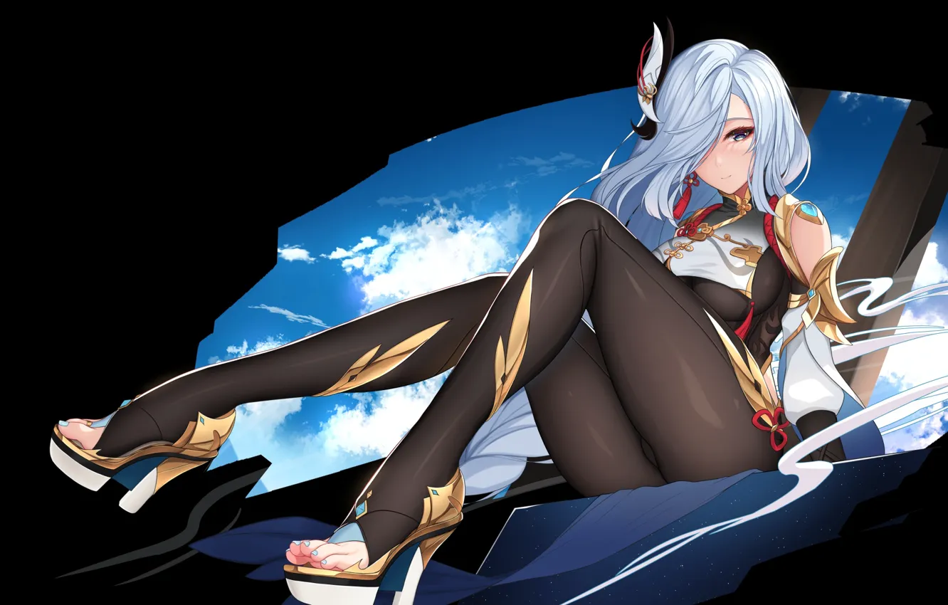 Photo wallpaper Shenhe, sexy girls, dampak genshin