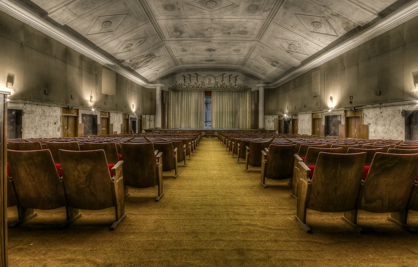 Photo wallpaper background, chairs, hall