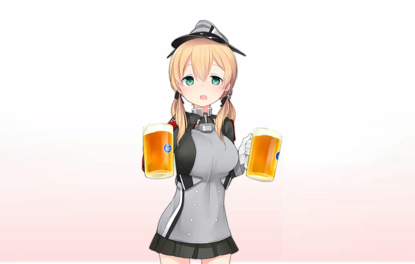 Photo wallpaper girl, green eyes, long hair, dress, anime, beautiful, pretty, attractive