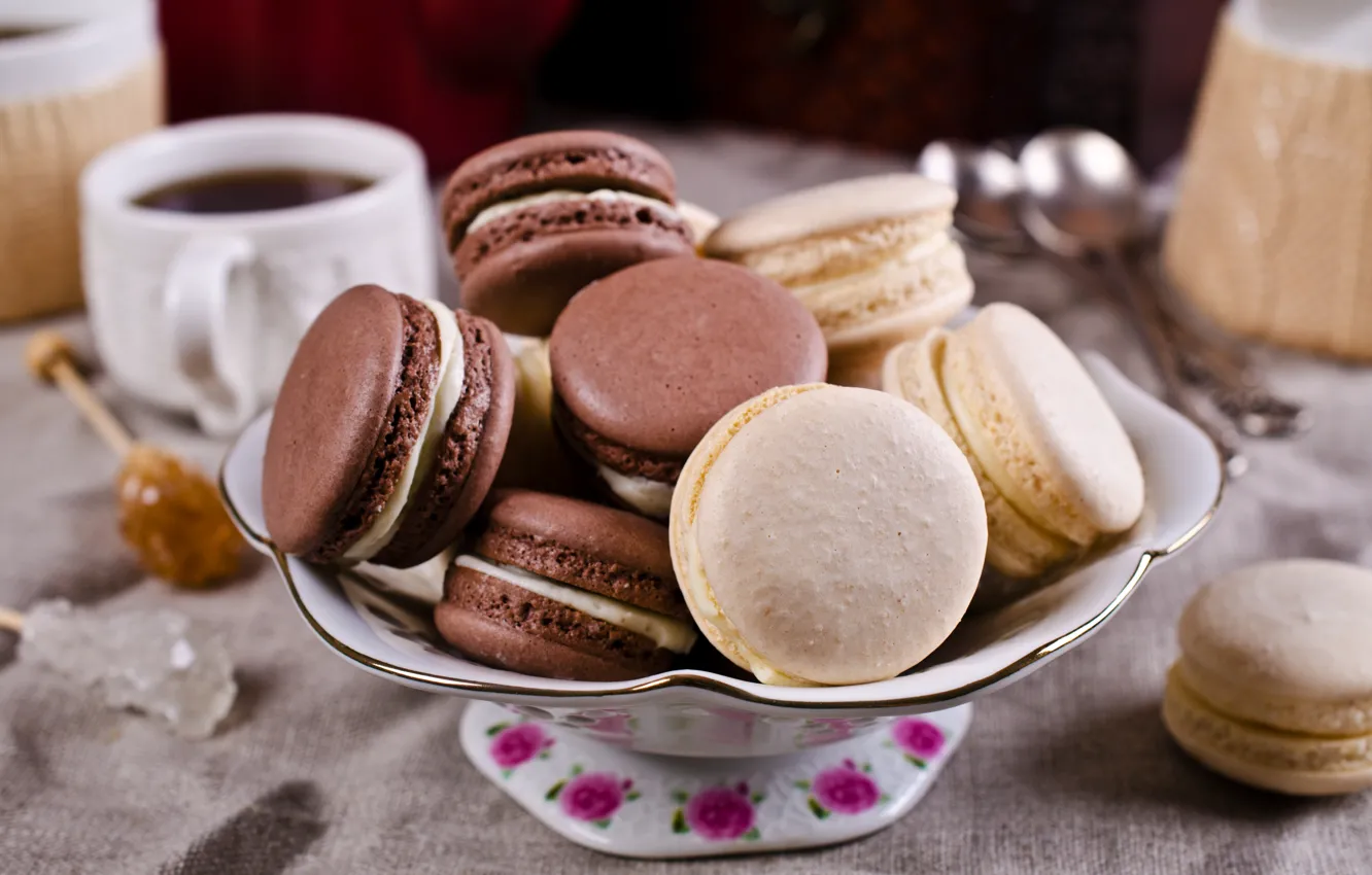 Photo wallpaper coffee, cookies, Cup, cream, dessert, sweet, coffee cup, cookies
