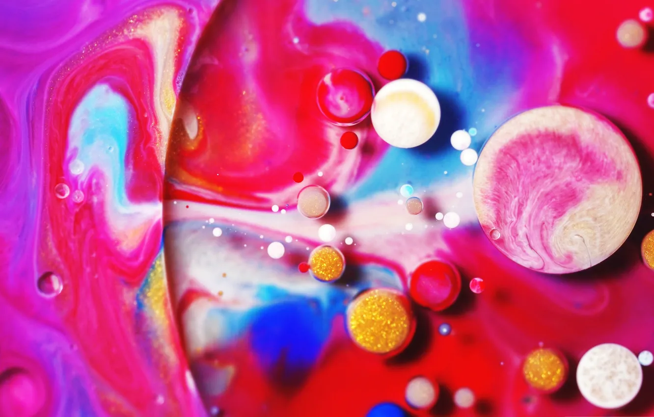 Photo wallpaper balls, paint, the volume, fluorescence