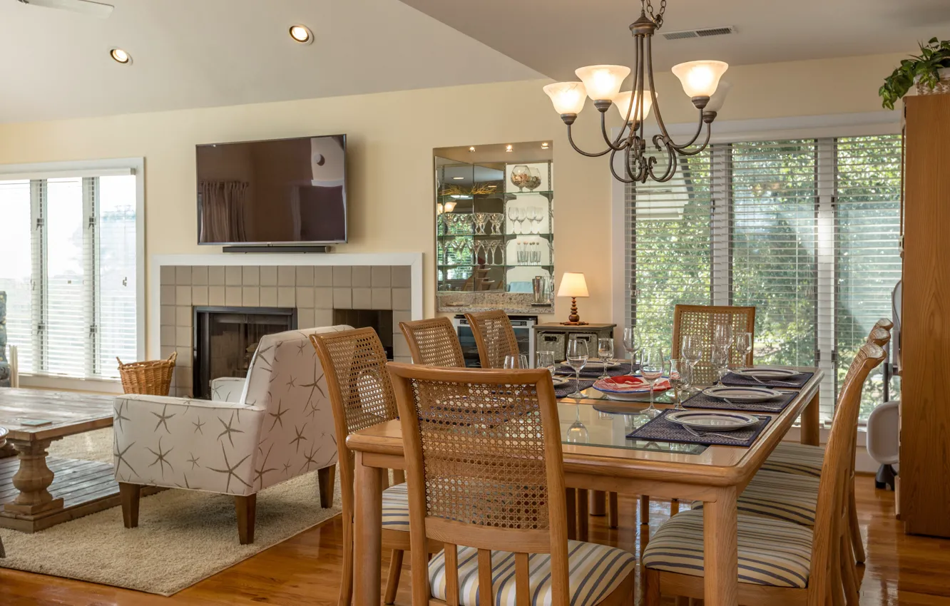 Photo wallpaper interior, villa, living space