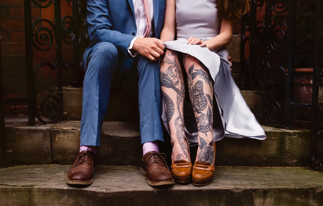 Photo wallpaper people, feet, tattoo, tattoo