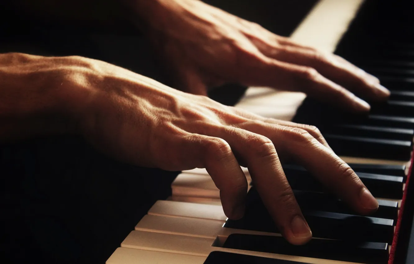Photo wallpaper music, hands, piano