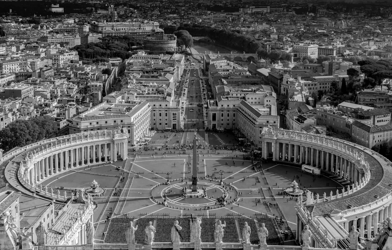 Photo wallpaper Rome, Italy, panorama, The Vatican, St. Peter's square
