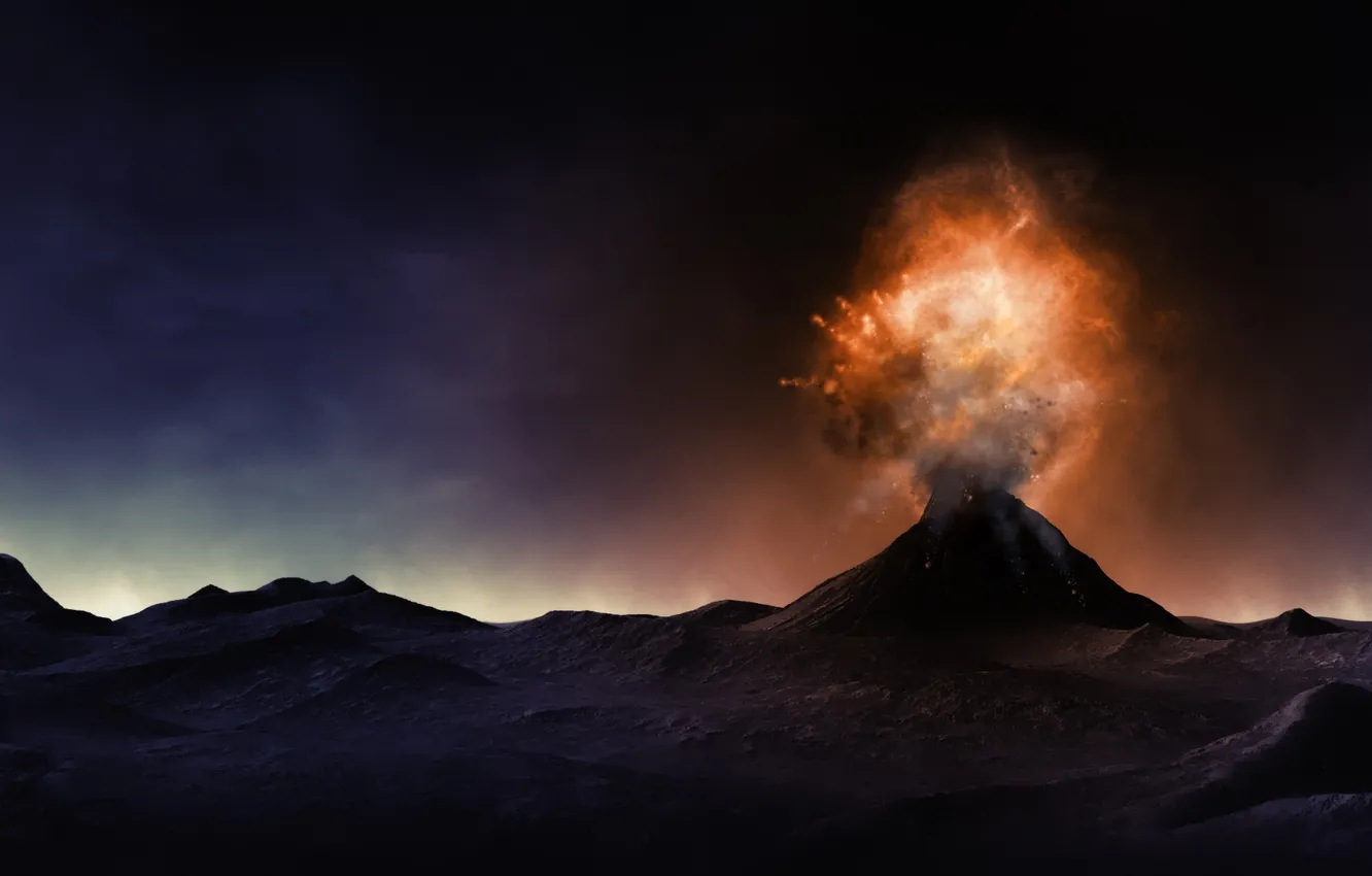 Photo wallpaper nature, figure, the volcano, the eruption