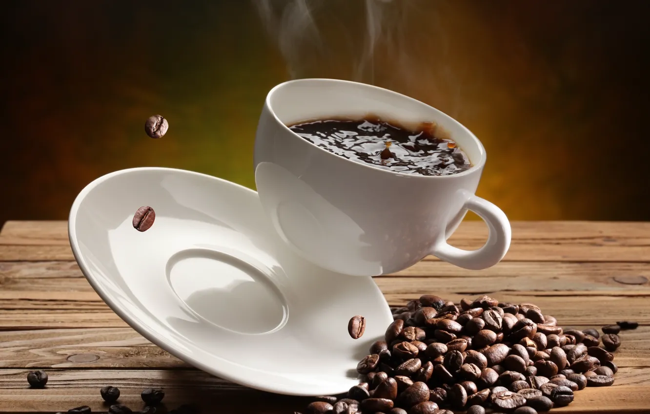 Photo wallpaper coffee, Cup, grain