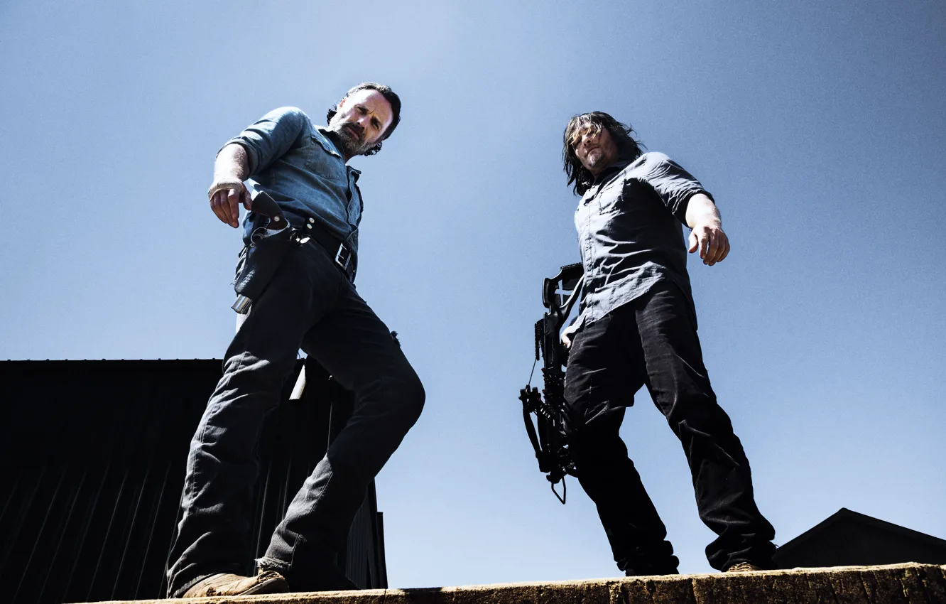 Photo wallpaper The walking dead, Andrew Lincoln, Norman Reedus, walking dead, Walking