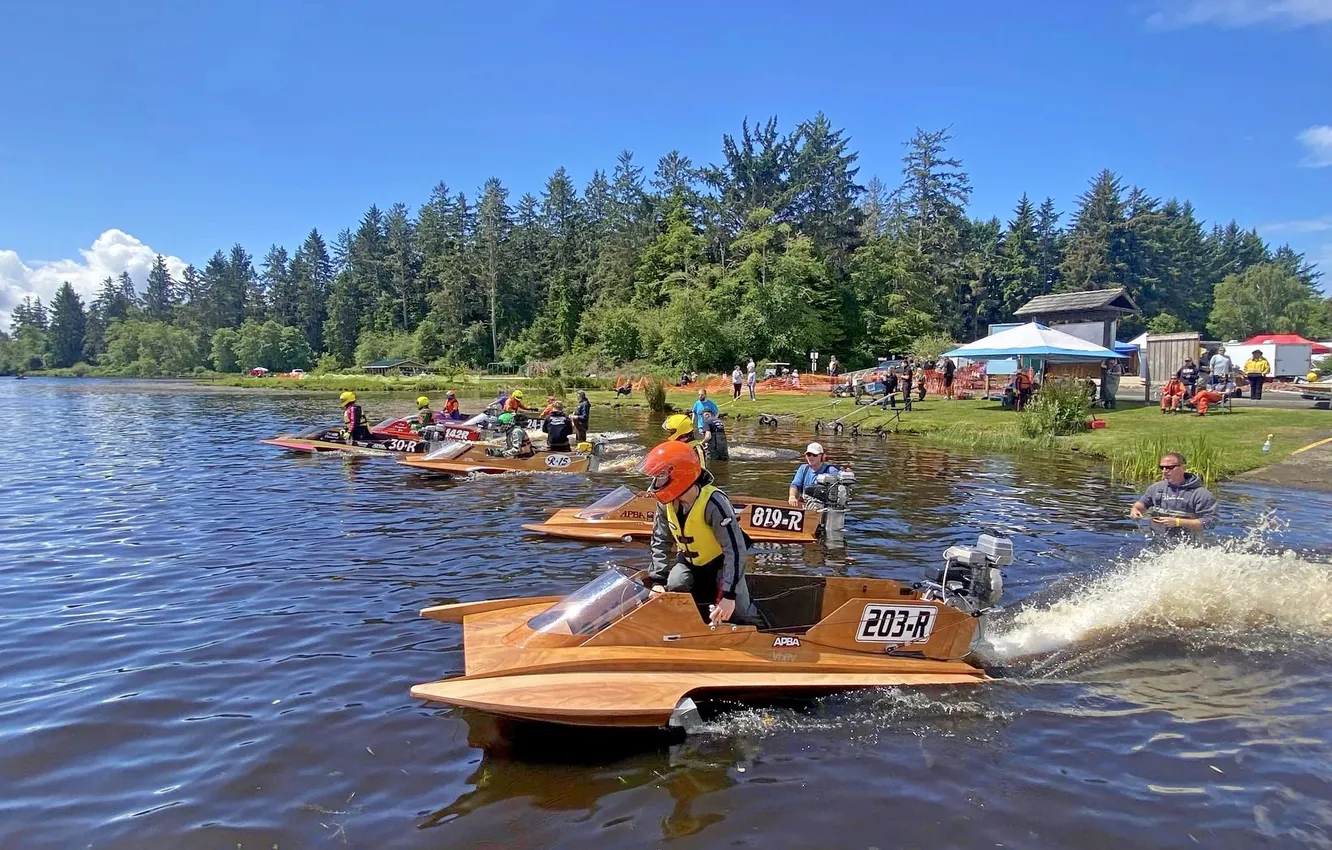 Photo wallpaper race, boat, speed