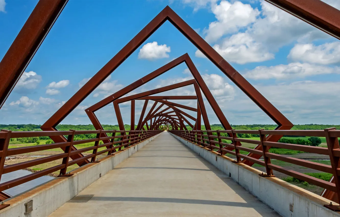Photo wallpaper bridge, trail, USA, Iowa, High Trek Trail