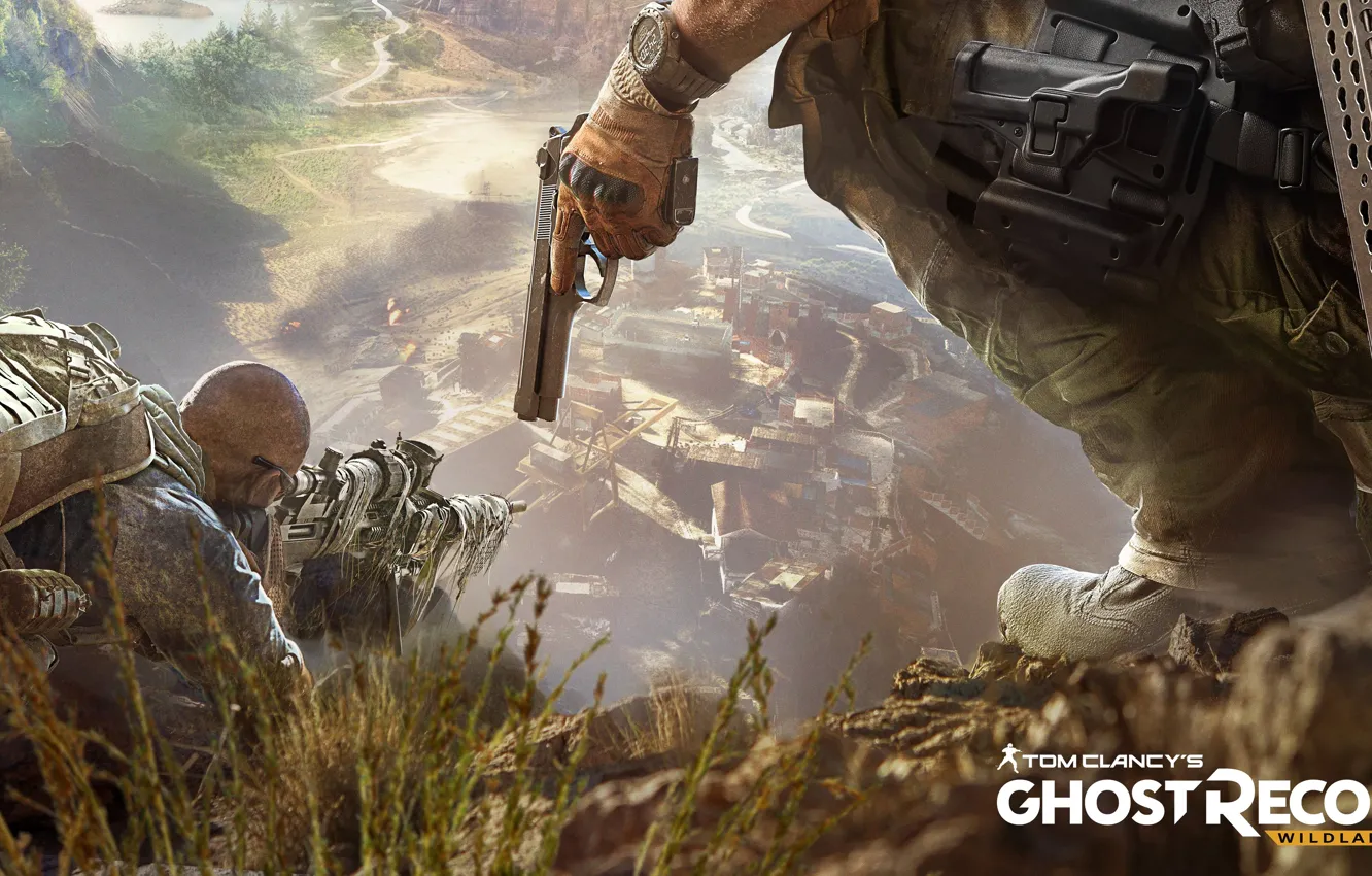 Photo wallpaper desert, soldiers, canyon, Tom Clancy's, Ghost Recon Wildlands