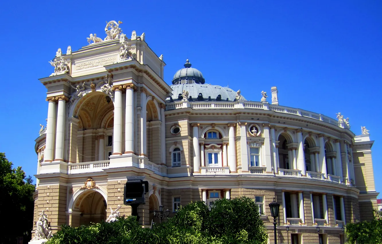 Photo wallpaper the building, theatre, architecture, Ukraine, Palace, Odessa, Opera and Ballet Theater
