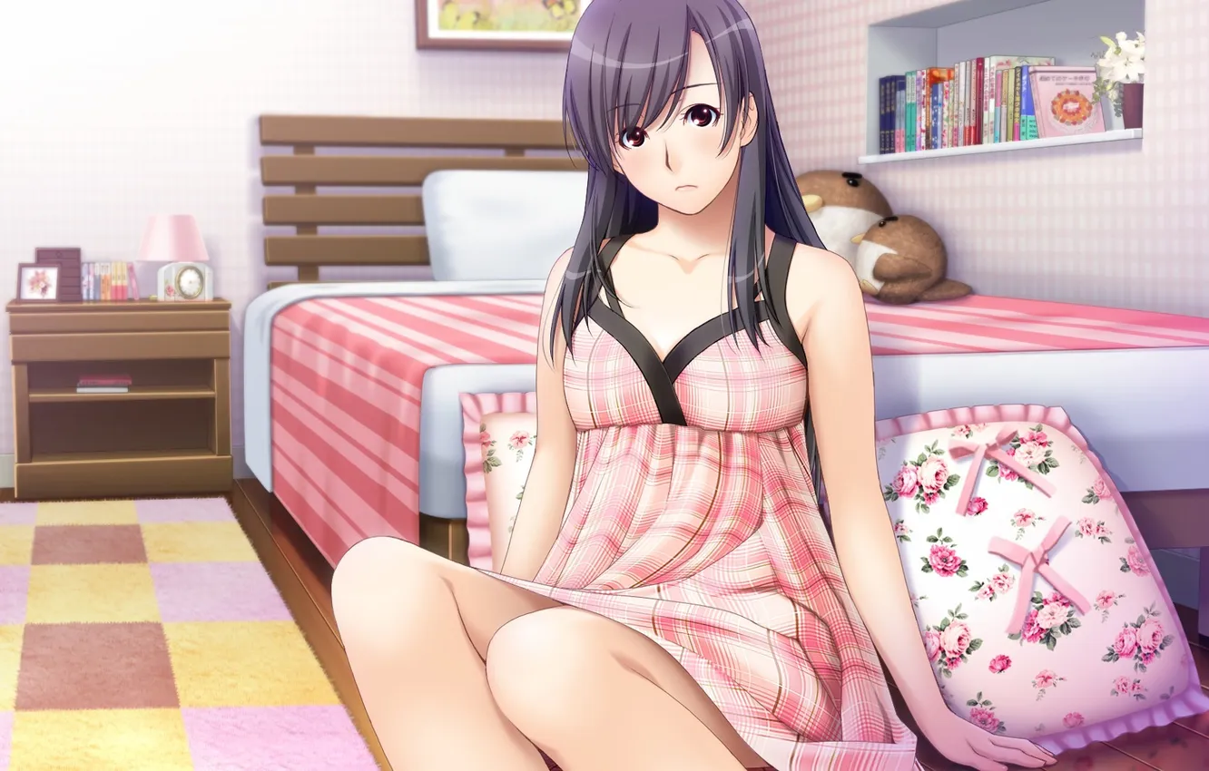 Photo wallpaper girl, room, toy, bed, pillow, game, sister scheme 2