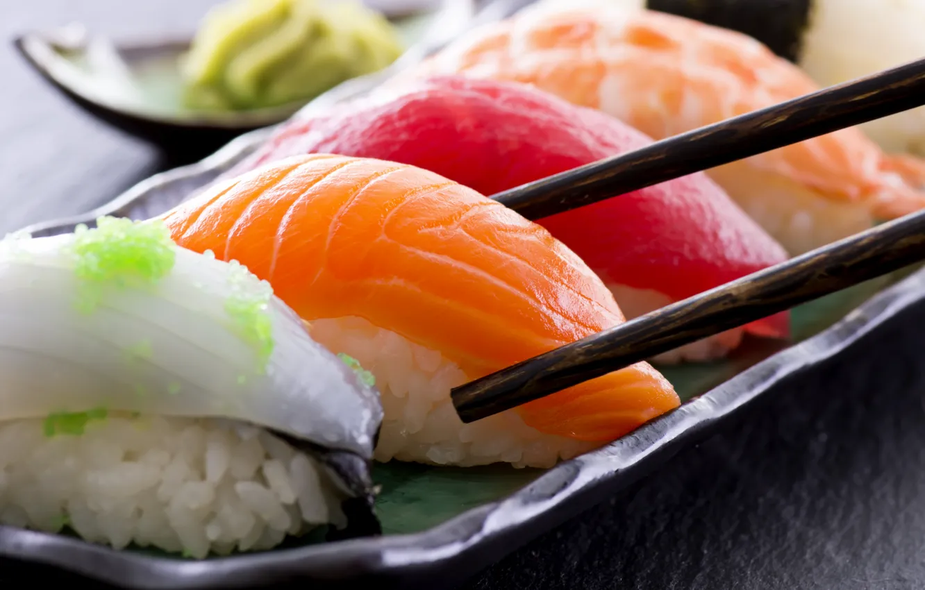 Photo wallpaper food, kitchen, dish, sushi