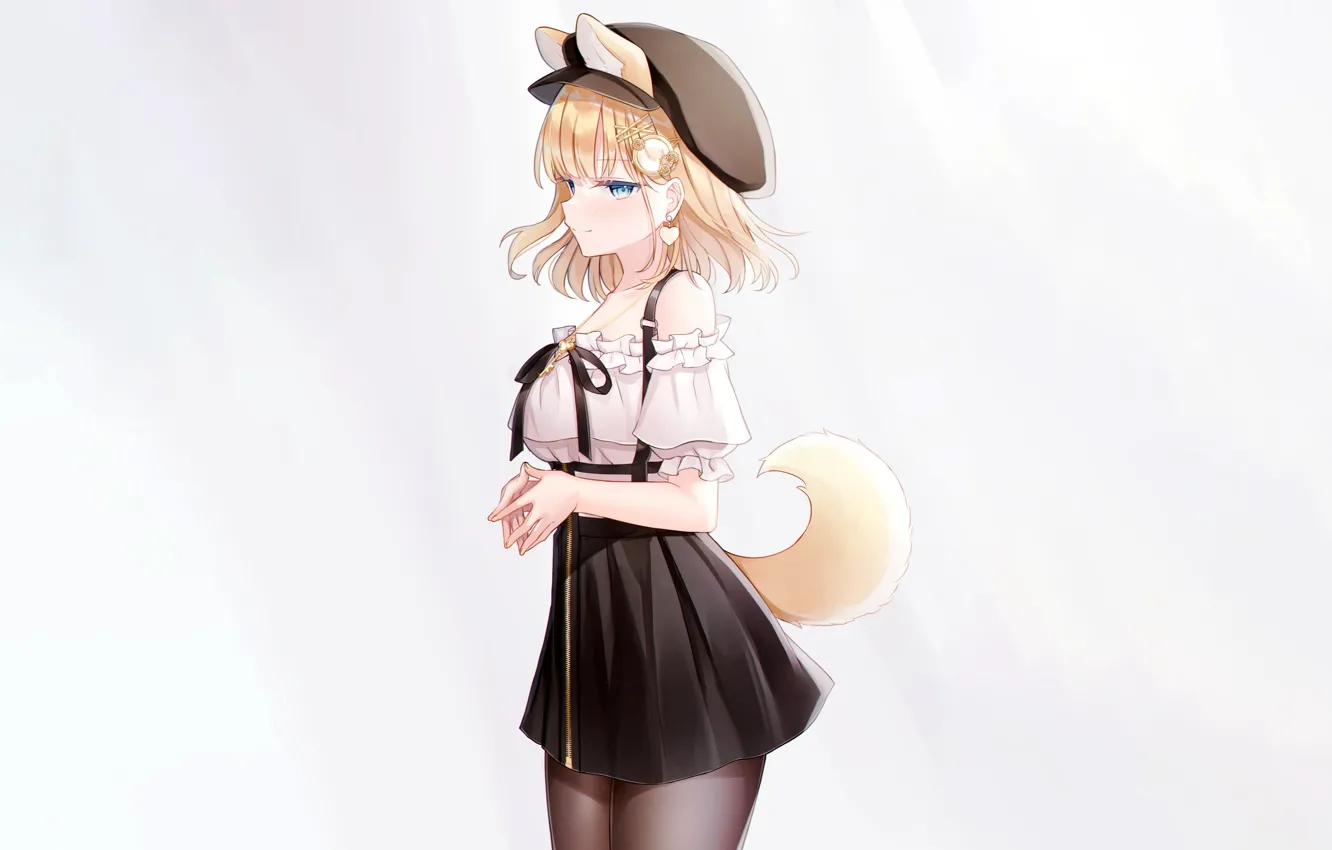 Photo wallpaper girl, sexy, blouse, animal ears, anime, beautiful, short hair, pretty