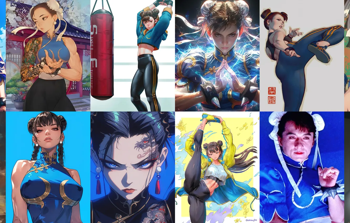 Photo wallpaper cosplay, beautiful girl, Street Fighter, Jackie Chan, Chun li, Game Art