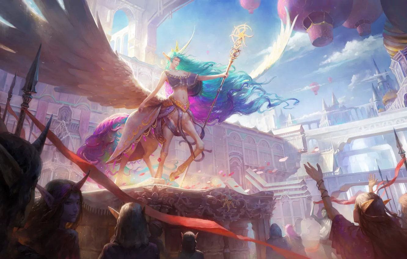 Photo wallpaper girl, fantasy, centaur, people