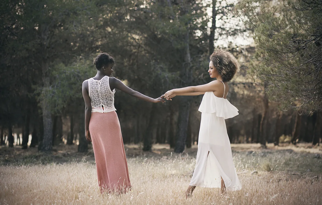 Photo wallpaper girl, nature, hands