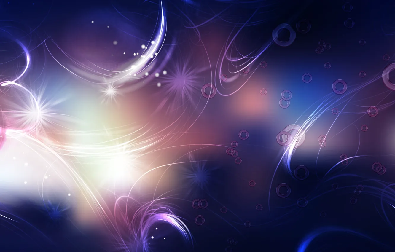 Photo wallpaper circles, curls, glow, fuzzes, line