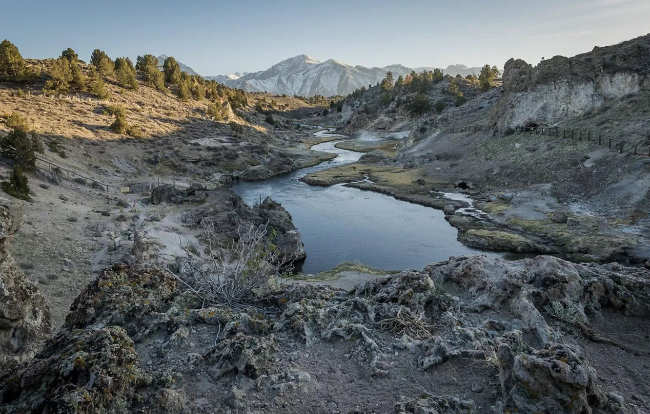 Photo wallpaper the sky, landscape, mountains, nature, lake, mediocrity