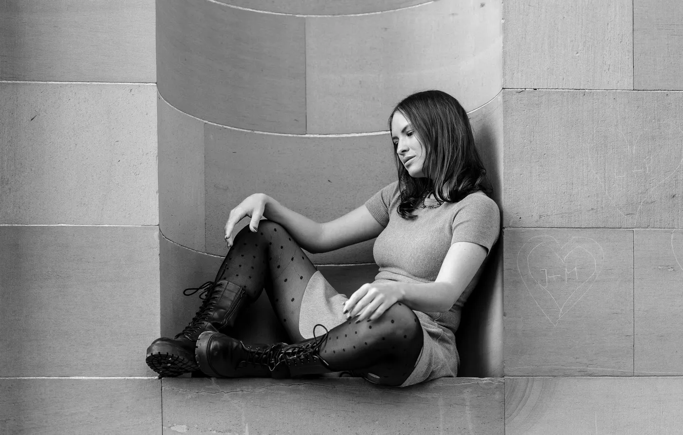 Photo wallpaper wall, woman, Thoughts