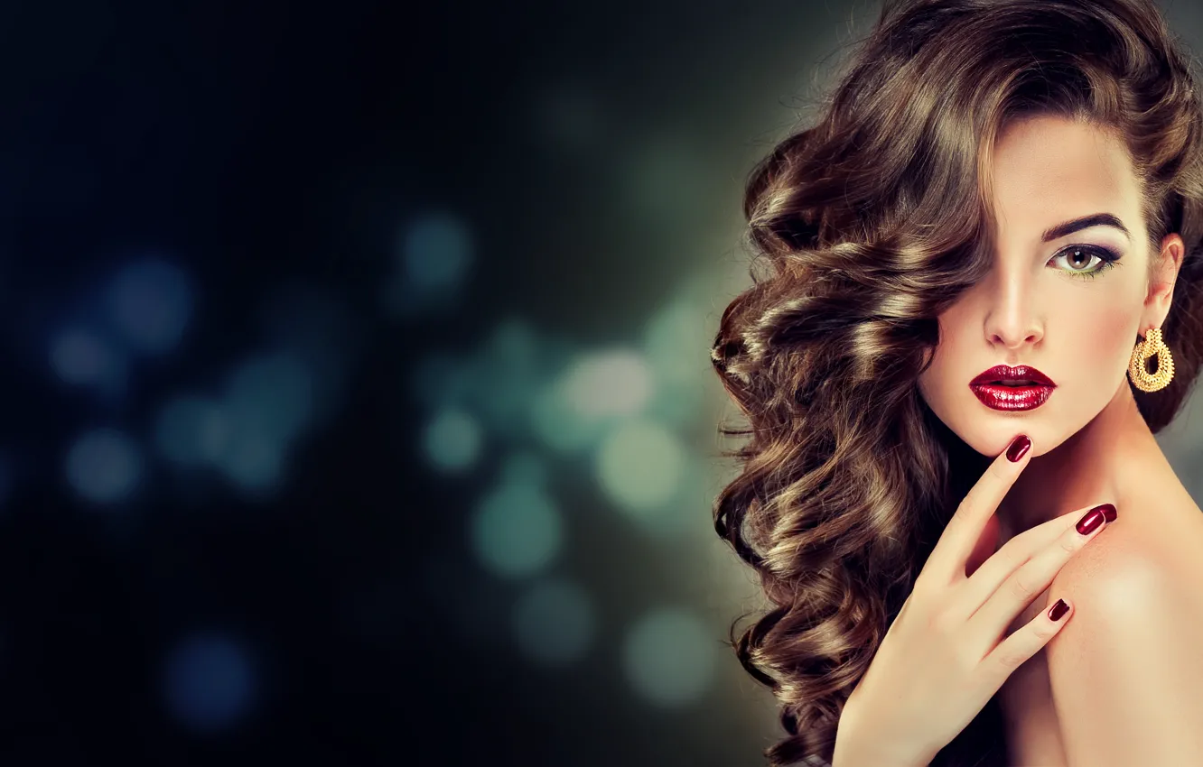 Photo wallpaper background, hair, makeup, curls