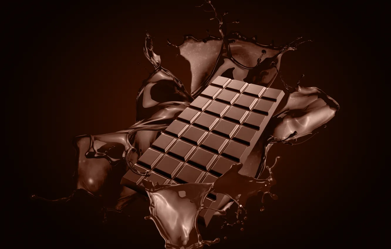 Photo wallpaper squirt, chocolate, splash, chocolate bar