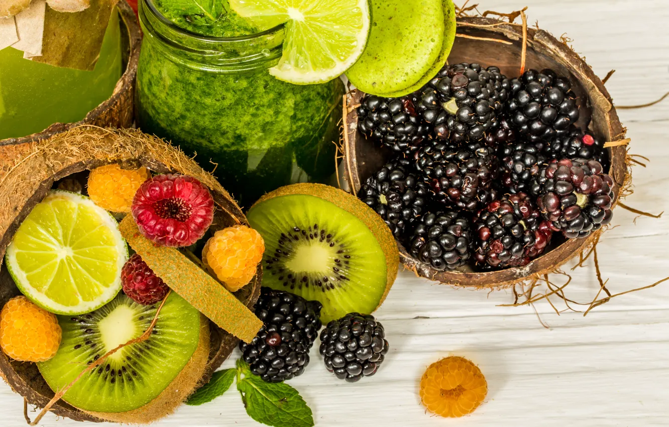 Photo wallpaper a lot, cuts, kiwi, fruit, different