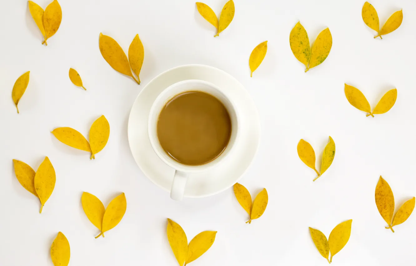 Photo wallpaper background, coffee, petals