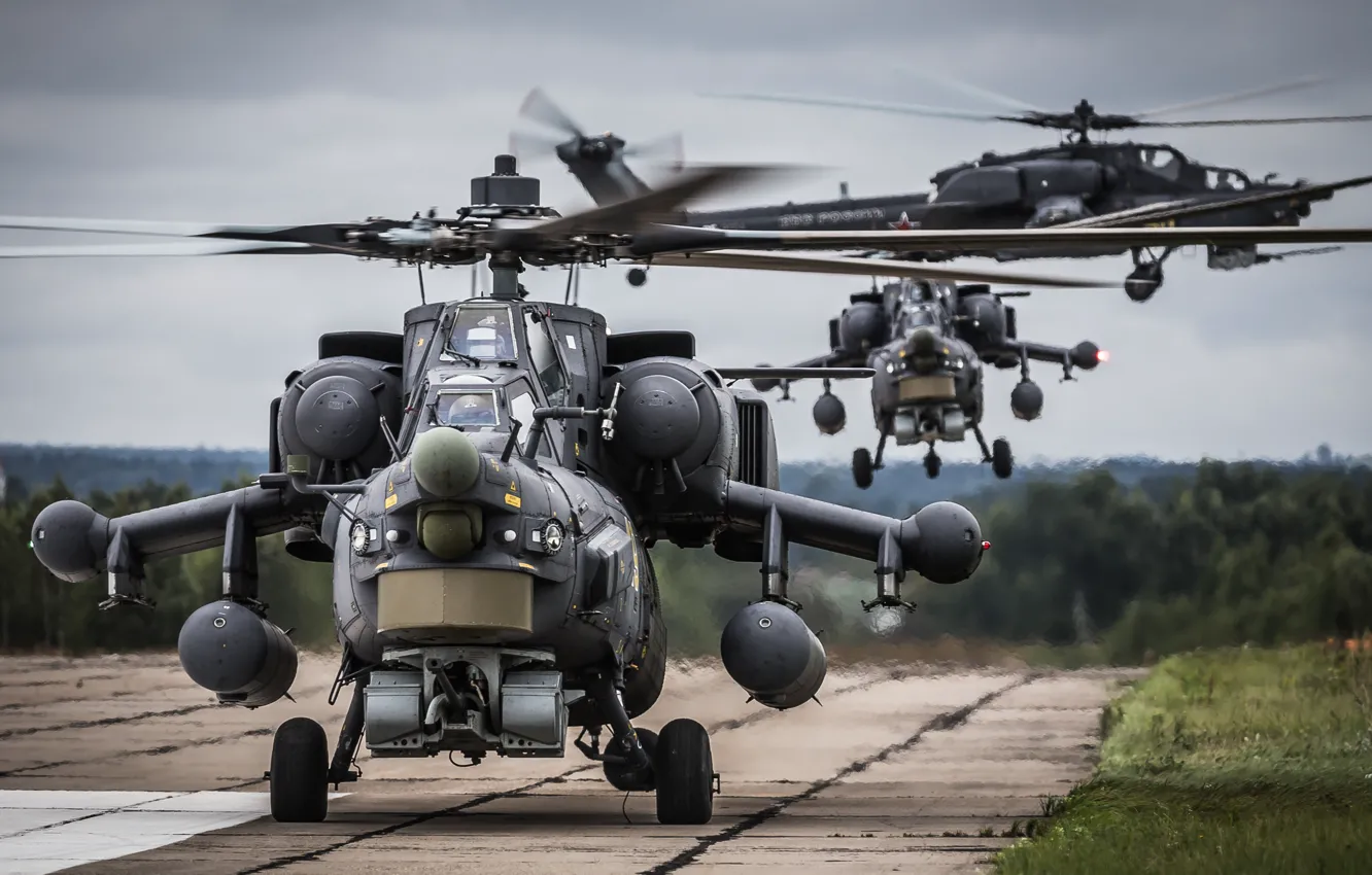 Photo wallpaper helicopters, the rise, shock, "The eagles", Mi-28N