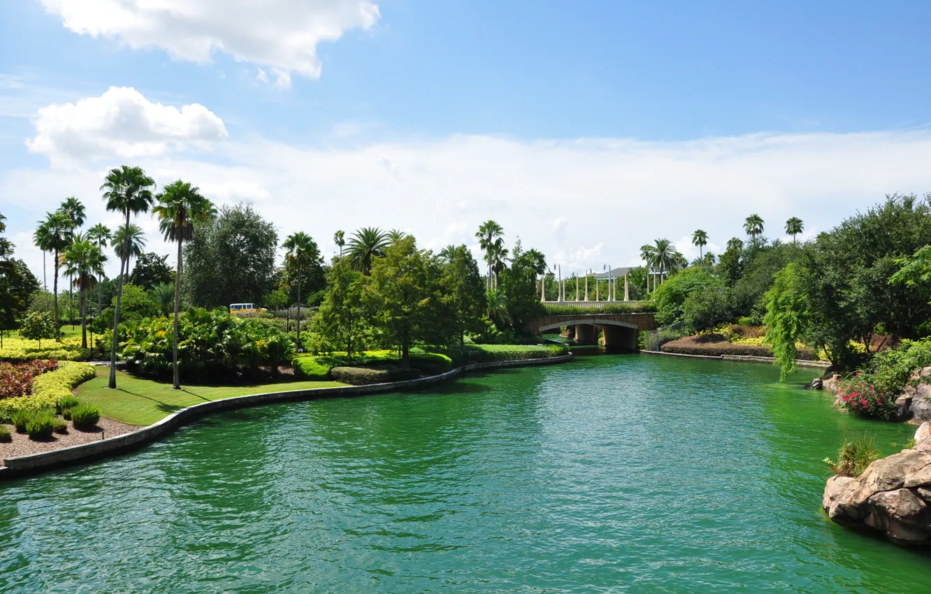 Photo wallpaper lake, Park, USA, USA, America, universal, Orlando, Florida