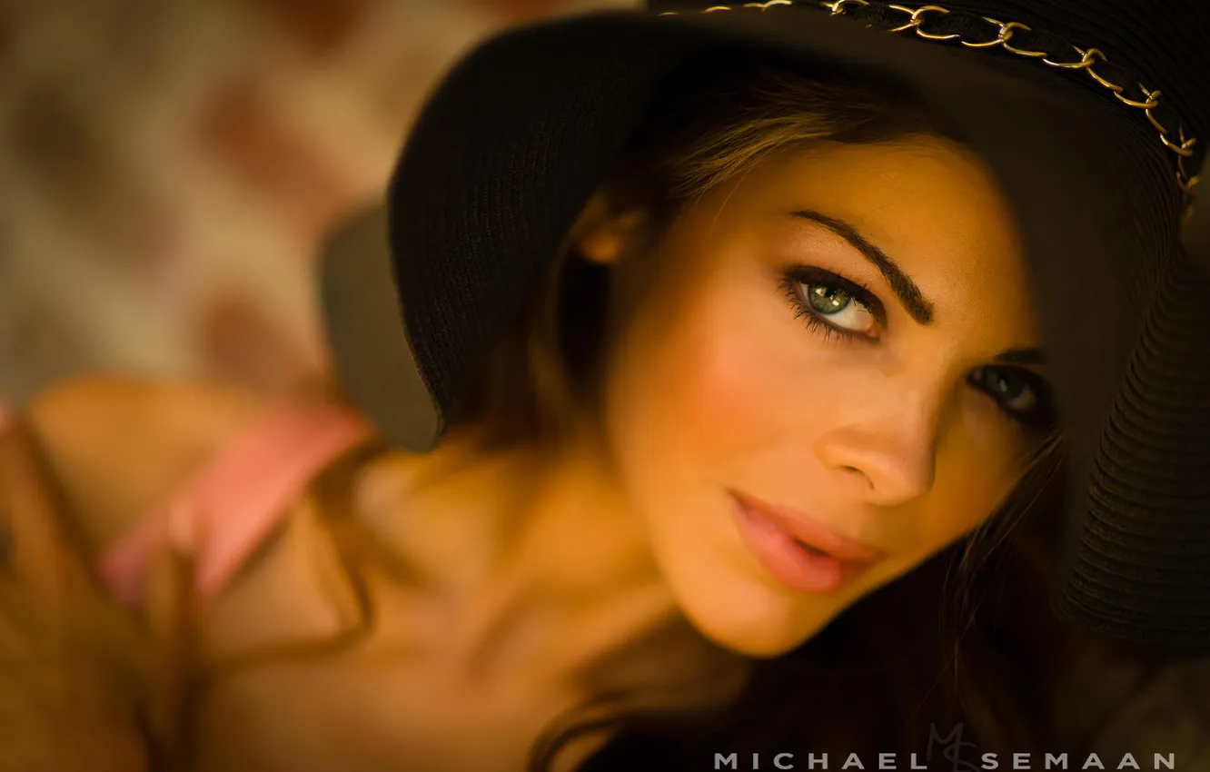 Photo wallpaper eyes, look, sexy, lips, hat, photographer, Michael Semaan, Mary-Kate Fitzpatrick