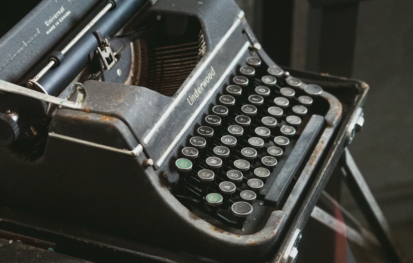 Photo wallpaper old, dust, key, United Kingdom, letters, rust, Underwood, keyboard