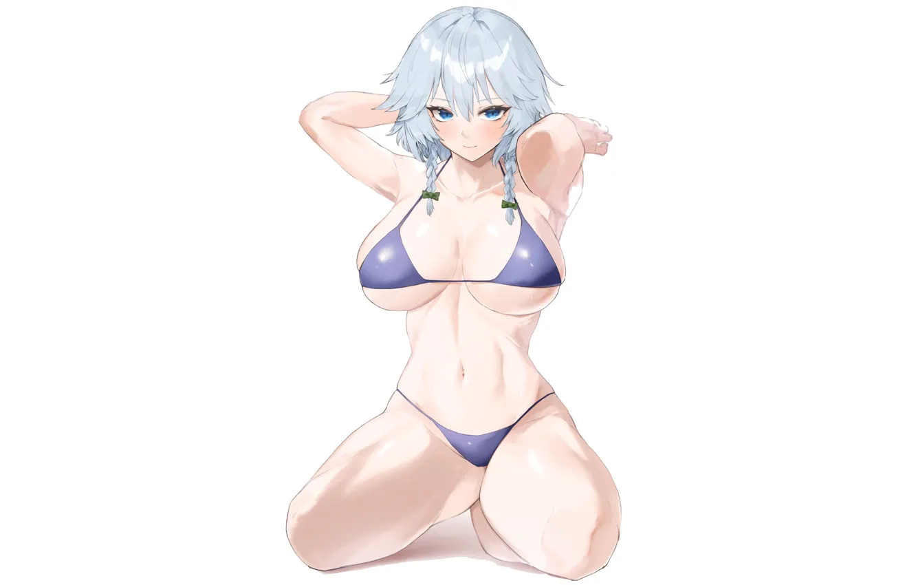 Photo wallpaper girl, hot, sexy, boobs, anime, pretty, babe, oppai