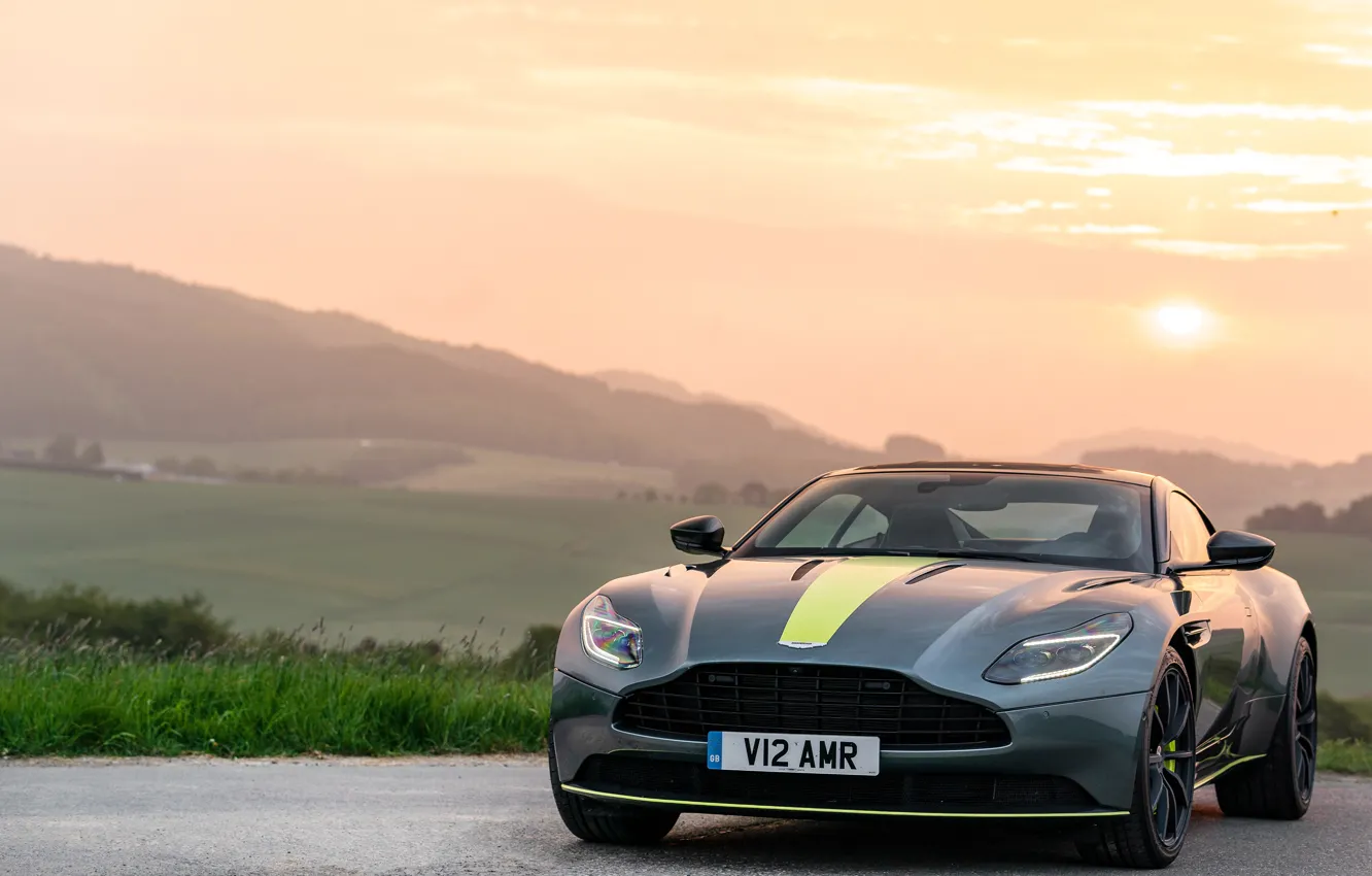 Photo wallpaper sunset, Aston Martin, 2018, DB11, AMR, Signature Edition