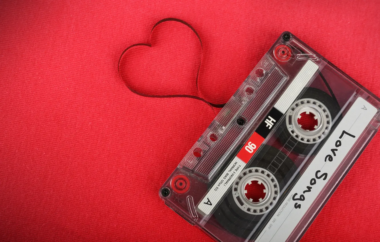 Photo wallpaper love, heart, love, heart, cassette, romantic