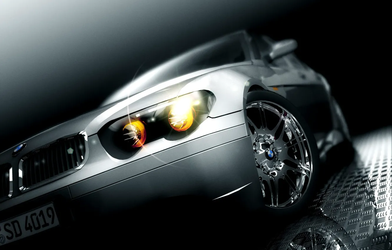 Photo wallpaper light, grey, BMW