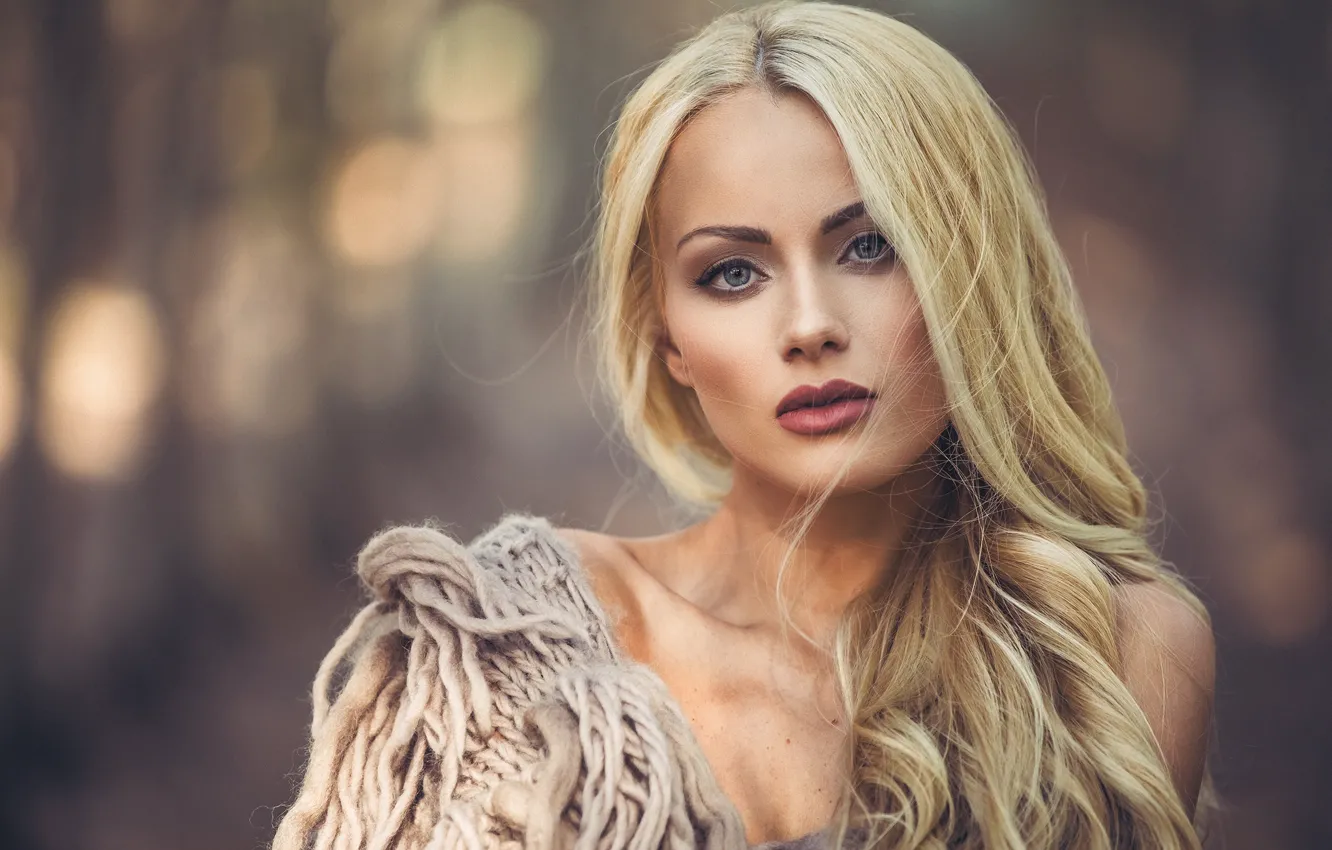 Photo wallpaper girl, portrait, makeup, blonde, Ivan Slavov