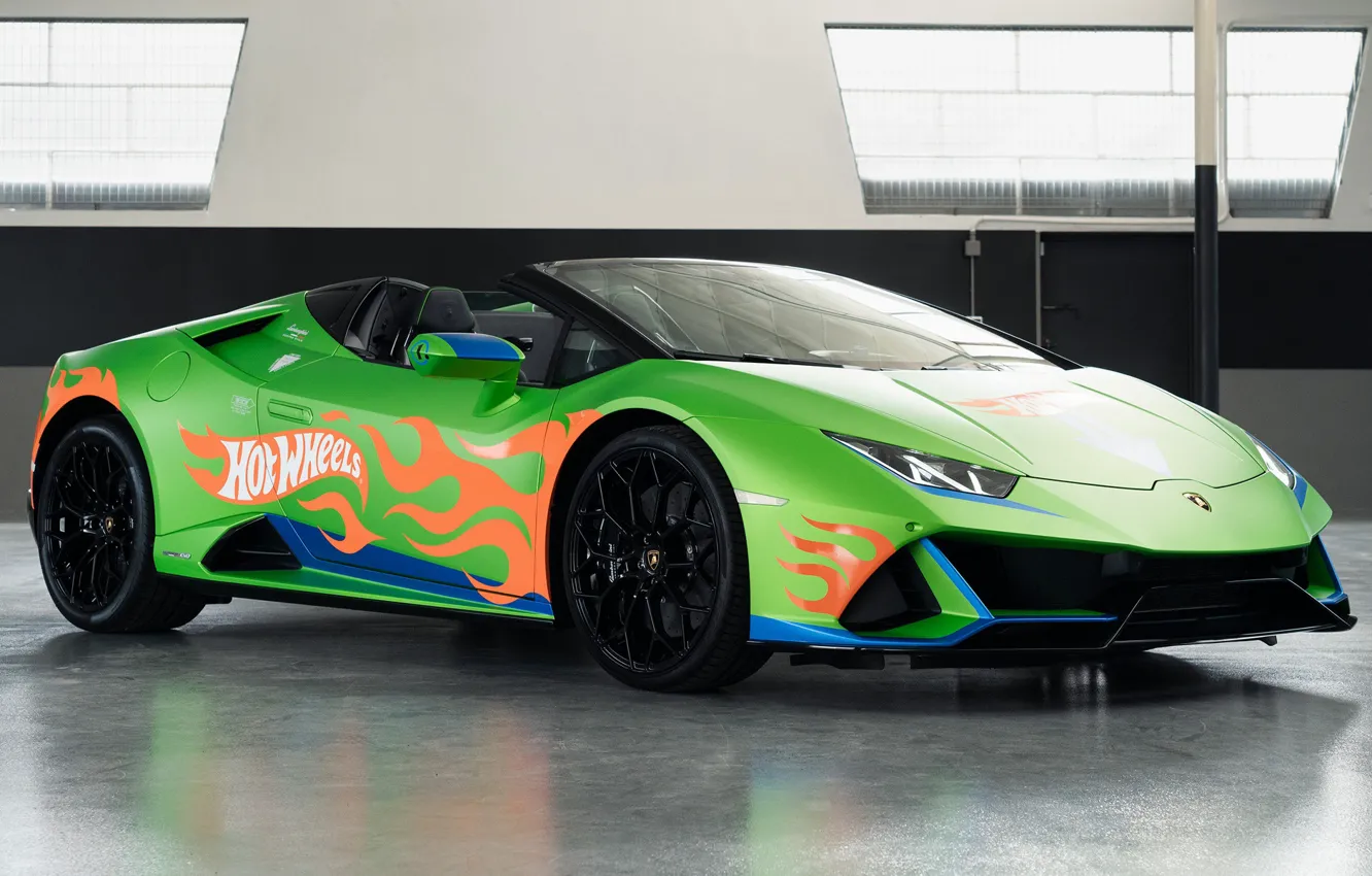 Photo wallpaper Lamborghini, Huracan, LB724, 2022, Evo Spyder, Hot Wheels Livery