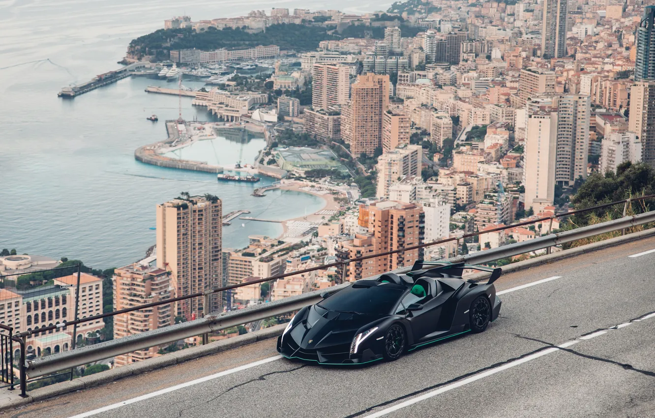Photo wallpaper Roadster, Lamborghini, supercar, Monaco, Supercar, 2014, Veneno, the only instance