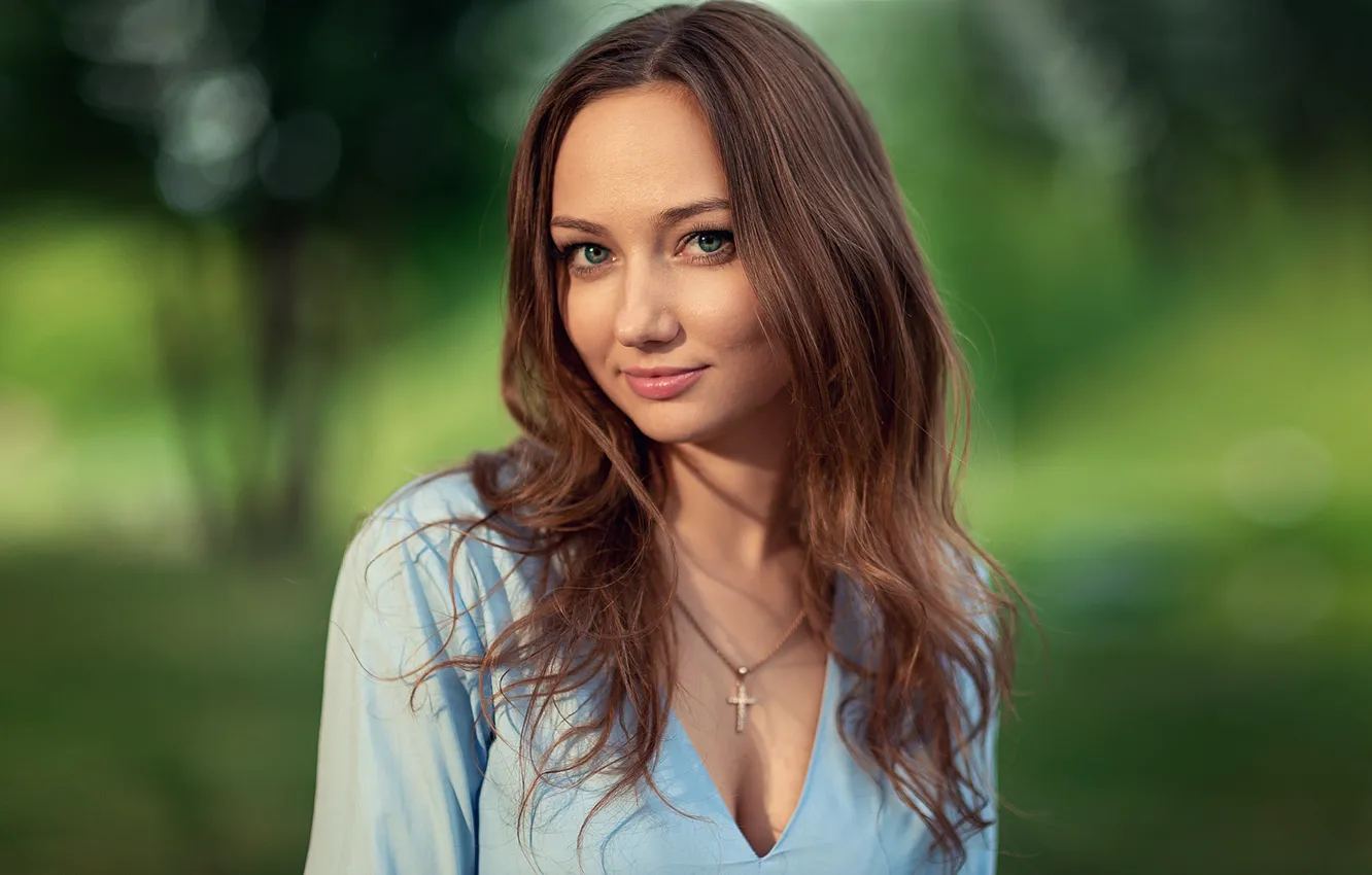 Photo wallpaper look, girl, smile, hair, hairstyle, Sergei Timashev