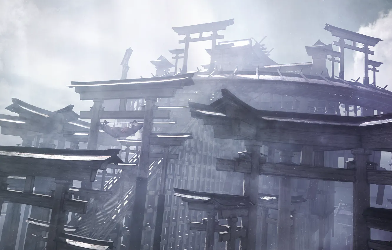 Photo wallpaper fantasy, torii, Takamagahara