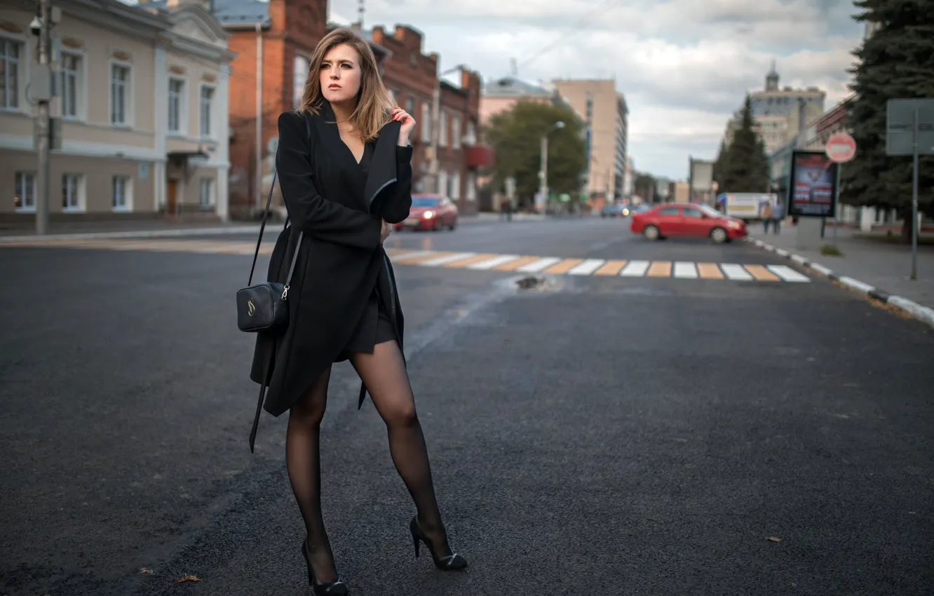 Photo wallpaper machine, the city, pose, street, model, portrait, home, makeup