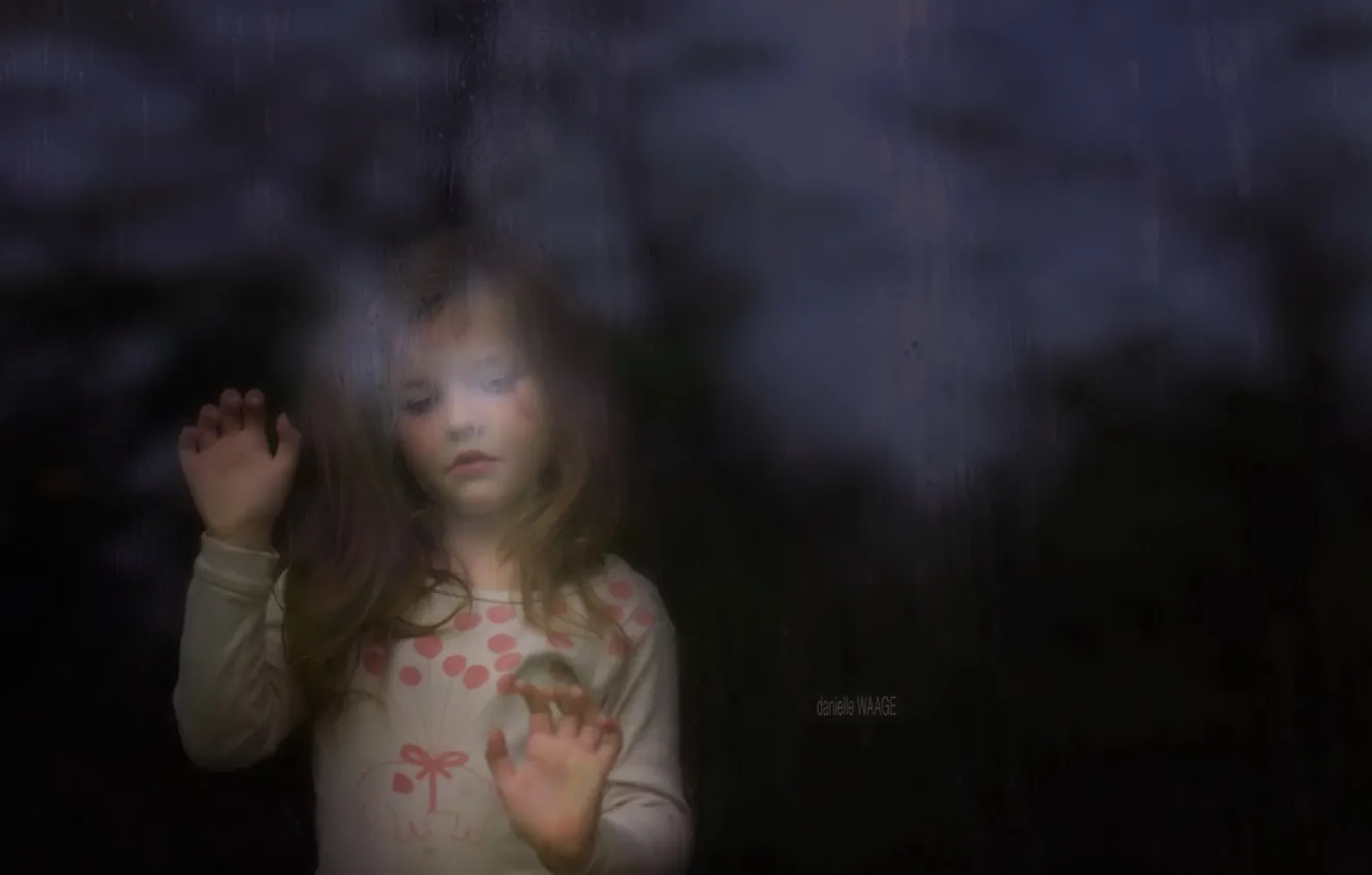 Photo wallpaper background, window, girl