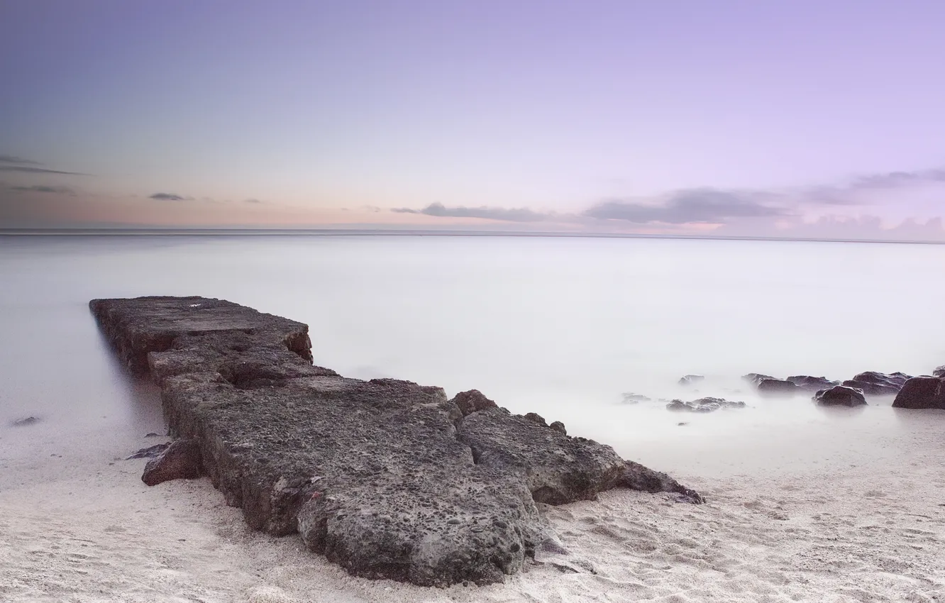 Photo wallpaper sea, beach, morning, gentle