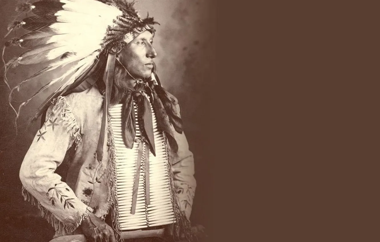 Photo wallpaper chief, first people, proud people, native-american