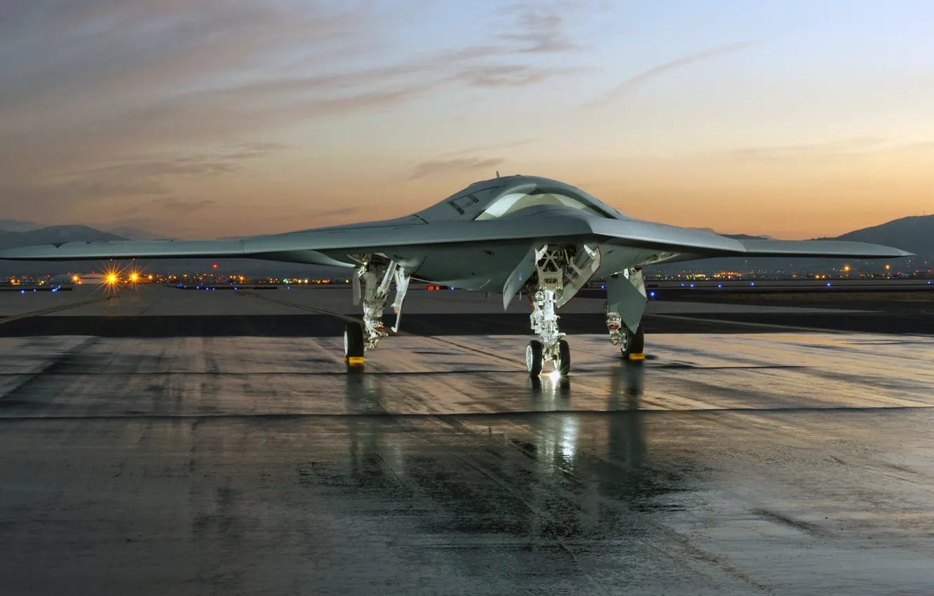 Photo wallpaper USA, Northrop, Grumman, UAV, Pegasus, X-47, combat drone