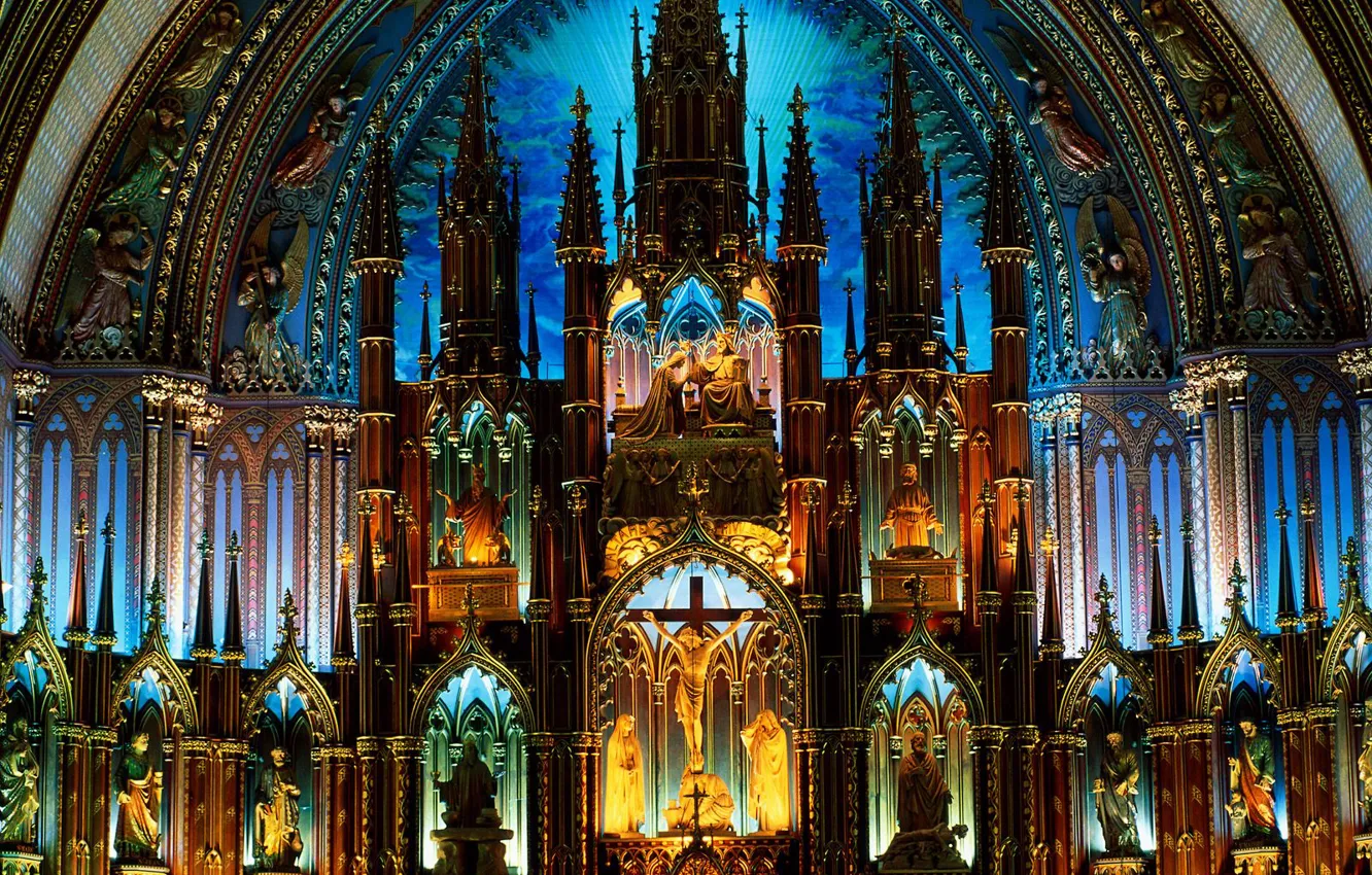 Photo wallpaper Gothic, Cathedral, the altar