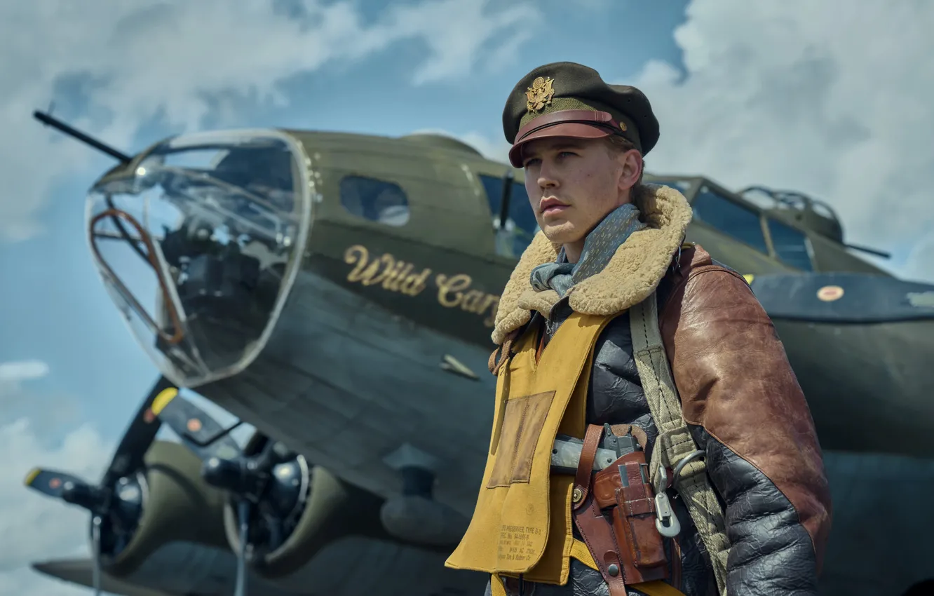 Photo wallpaper soldiers, the plane, pilot, Austin Butler, Austin Butler, 2024, Masters of the Air, TV Miniseries