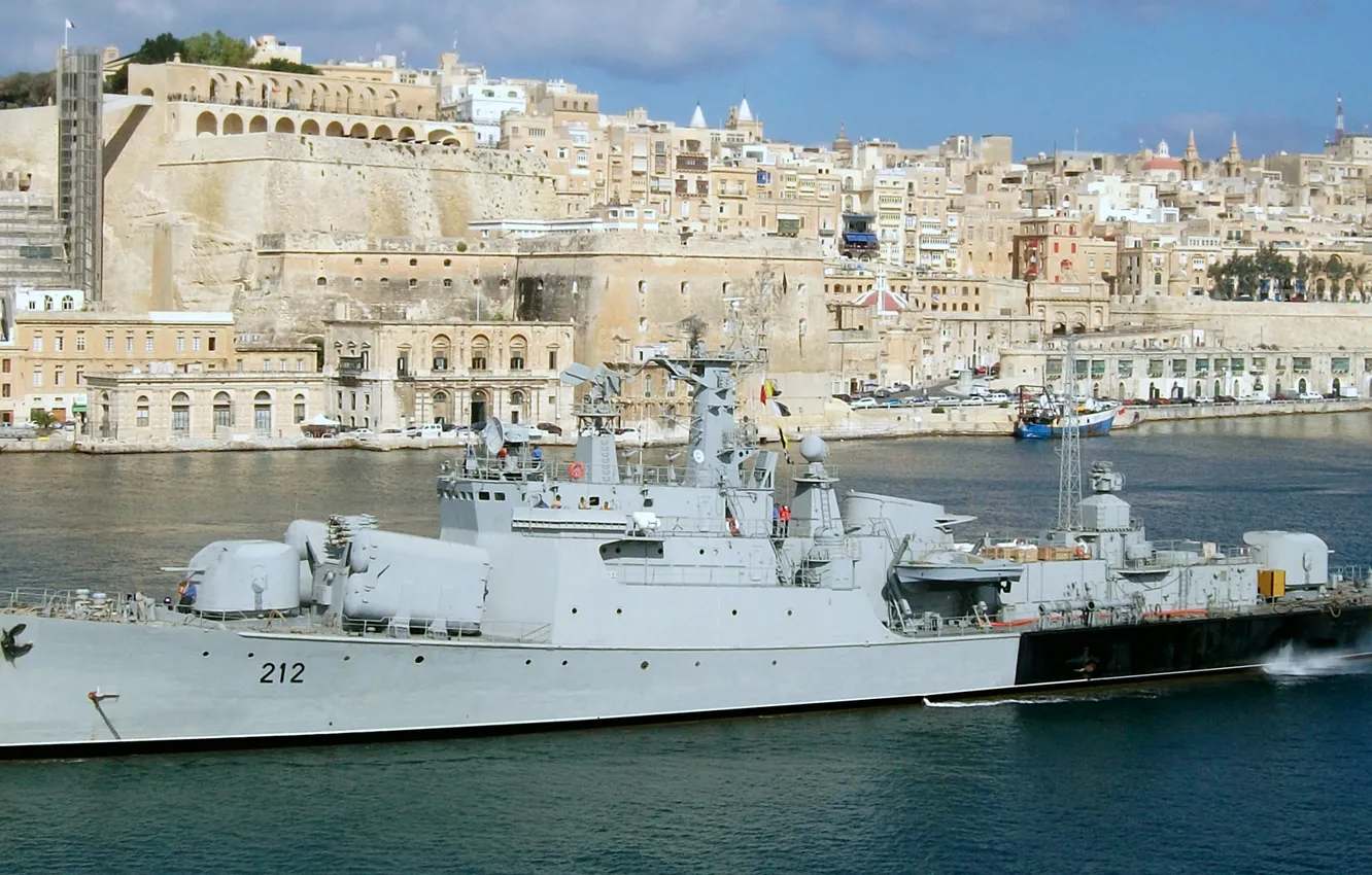 Photo wallpaper Corvette, Egyptian Navy, visit to Malta, Al Hani
